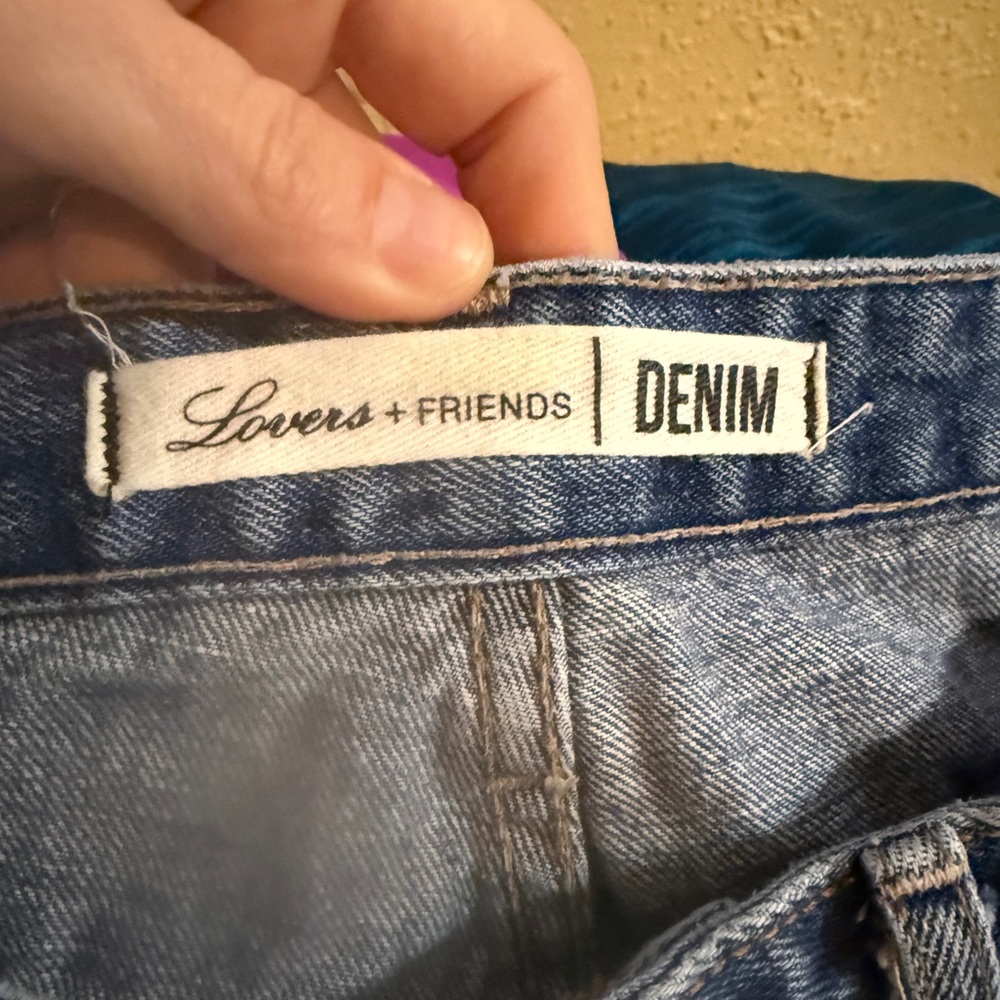 Lovers + Friends Distressed Blue Denim Cutoff Shorts - Picture 4 of 6